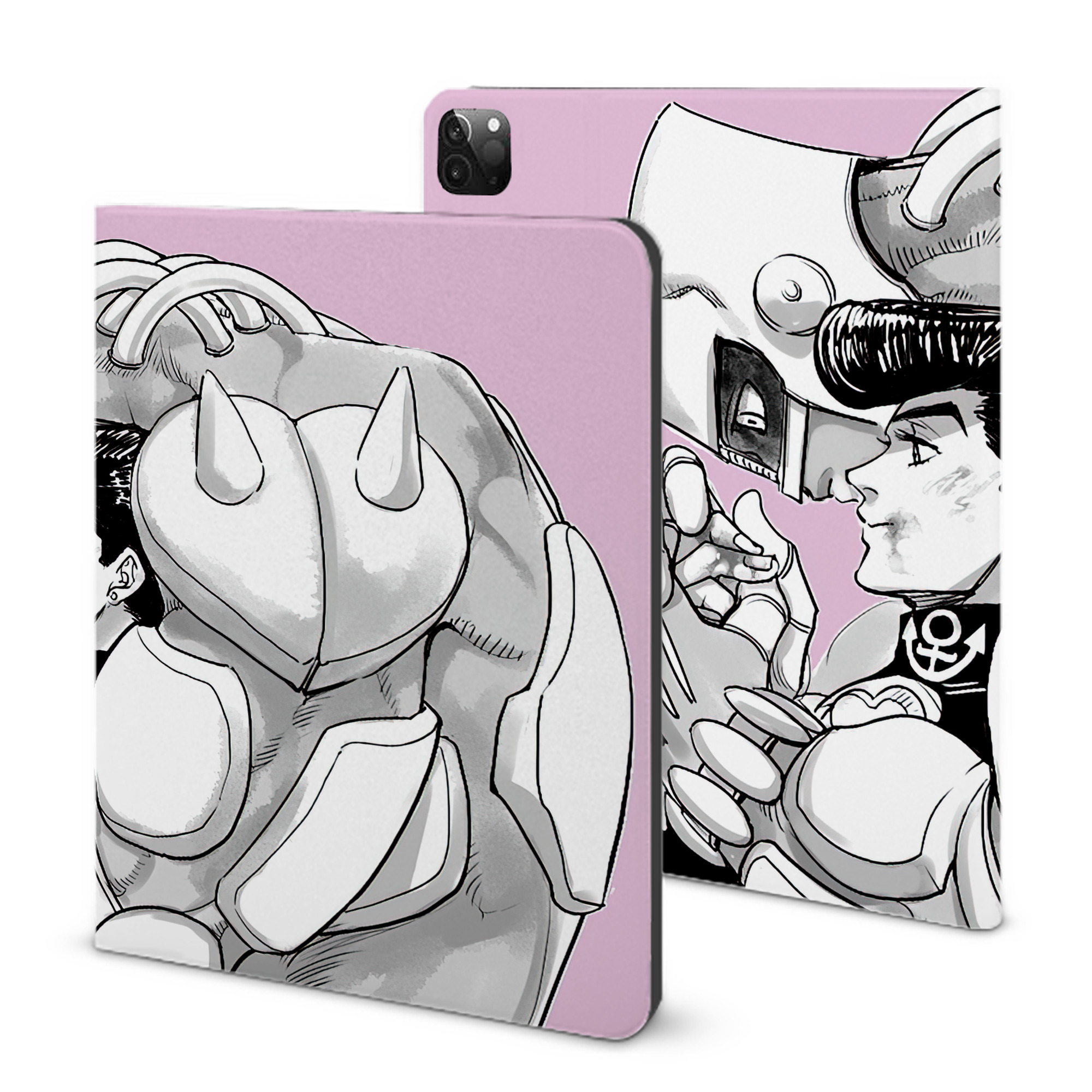 （画像用） ジョジョの奇妙な冒険 JoJo's Bizarre Adventure IPadケース ペンホルダー付き ブックスタイルデザイン